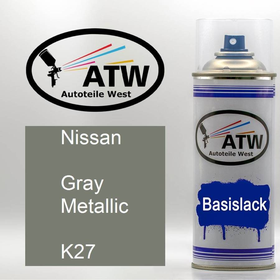 Nissan, Gray Metallic, K27: 400ml Sprühdose, von ATW Autoteile West.